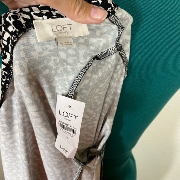 LOFT Geometric Print Choker Keyhole Dress NWT - Picture 7 of 9